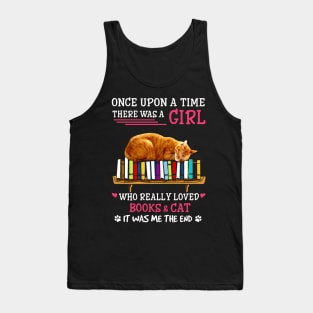 book cat love girls Tank Top